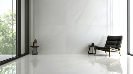 Fototapeta premium A contemporary bathroom with a feature wall of hexagonal tiles in varying shades of matte black