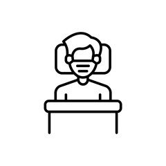 Obraz premium Quarantine people outline icons, minimalist vector illustration ,simple transparent graphic element .Isolated on white background