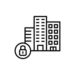 Quarantine city outline icons, minimalist vector illustration ,simple transparent graphic element .Isolated on white background