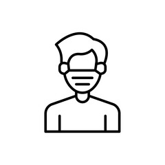 Wear mask outline icons, minimalist vector illustration ,simple transparent graphic element .Isolated on white background