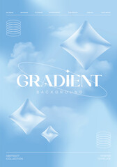 Minimalist poster design template with dynamic gradient.