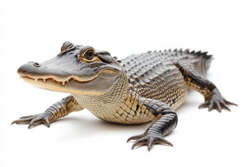 Naklejka premium Alligator White Background