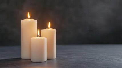 Glowing candles in a dark room, creating a warm and intimate atmosphere, cozy glowtime, peaceful and relaxing
