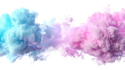 Fototapeta premium Abstract Swirls of Blue and Pink Ink in Water