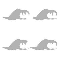 wave icon on white background, vector illustration
