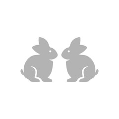 rabbit icon on a white background, vector illustration