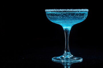 Blue Cocktail On Black Background