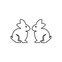 rabbit icon on a white background, vector illustration