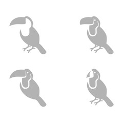 toucan icon on a white background, vector illustration