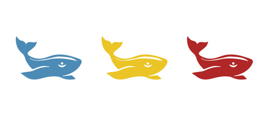 whale icon on a white background, vector illustration