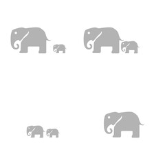 elephants icon on a white background, vector illustration