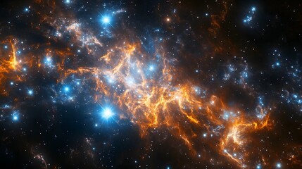 Obraz premium 1. A sprawling galaxy with vibrant nebulae and clusters of stars