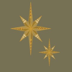 Sage Colour Background with Christmas Golden Star