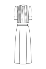 Blouse and skirt silhouette, sketch womens suit, wardrobe