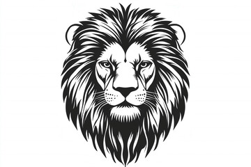 Fototapeta premium Lion Head On White Background