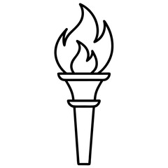 Fire Torch Vector Logo isolated png on white background
