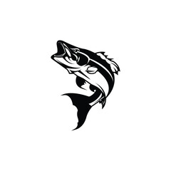 Silhouette fish logo illustration vector