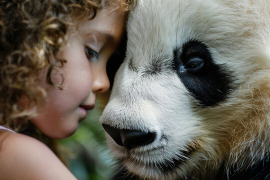 Generative ai picture of person playing with animal