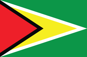 National flag of Guyana. Guyana flag. Vector Illustration. 