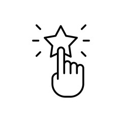 Touch star outline icons, minimalist vector illustration ,simple transparent graphic element .Isolated on white background