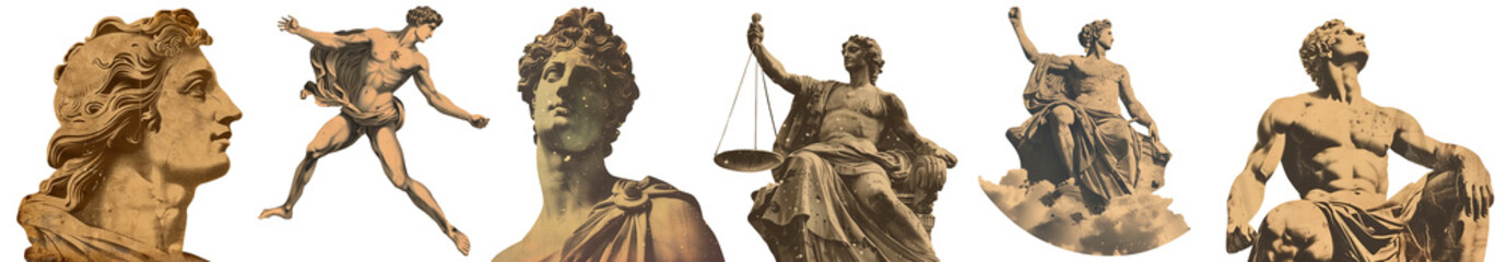 Vector illustration set of moon phases. Different stages of moonlight activity in vintage engraving style. Zodiac Signs	
AI generated