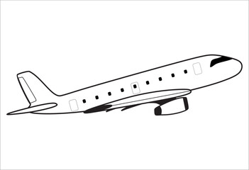 Airplane Side Line Vector