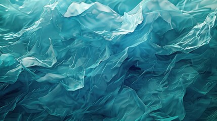 Obraz premium Abstract crumpled plastic texture in shades of blue and green