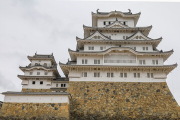 the himeji white castle is famous and beautiful in japan