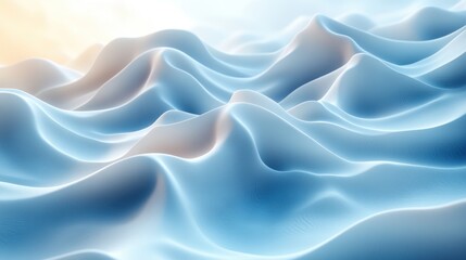 Obraz premium Abstract Blue Wavy Landscape