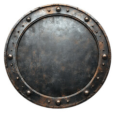 Fototapeta premium Round Metallic Shield with Rivets
