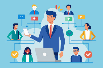 Businessman CEO Restructuring Employee Roles, Adjusting Team Structure and Resource Allocation for Enhanced Efficiency, Organizational Change Concept.