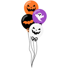 vibrant halloween party air balloon illustration 