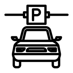 Parking icon in outline style