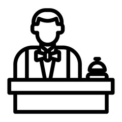 Receptionist icon in outline style