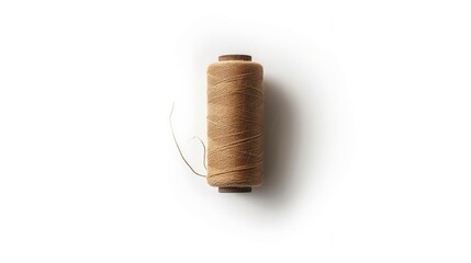 Spools of brown threads on a white background, isolated