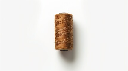 Spools of brown threads on a white background, isolated
