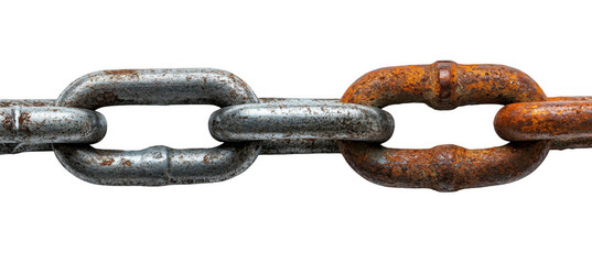 Contrasting Rusty and Shiny Chains