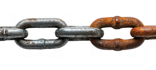 Contrasting Rusty and Shiny Chains