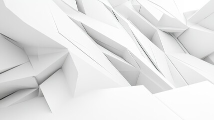 Obraz premium A white abstract geometric pattern with sharp angles and lines, creating a futuristic and clean aesthetic.