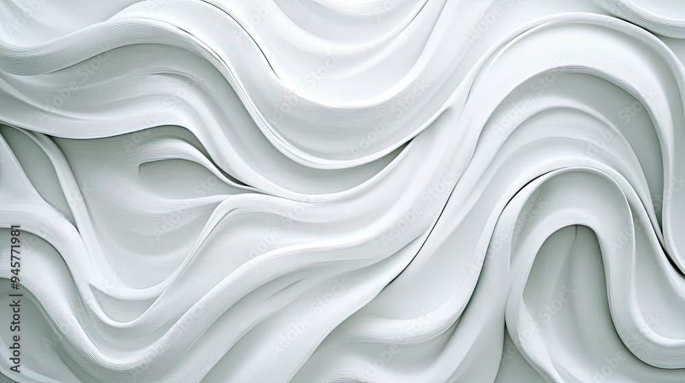 Poster a white background with swirling, wave-like patterns that create a sense of movement and flow.