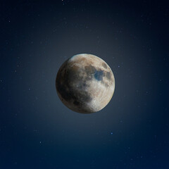 Obraz premium Full moon in the blue sky