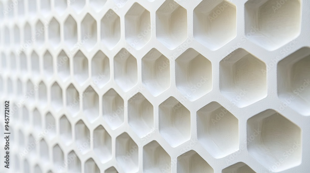 Poster abstract white honeycomb pattern, creating a clean and modern design with a touch of texture.