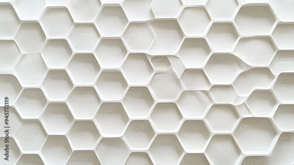 Aufkleber abstract white honeycomb pattern, creating a clean and modern design with a touch of texture.