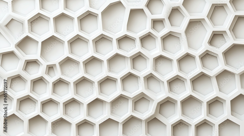 Aufkleber abstract white honeycomb pattern, creating a clean and modern design with a touch of texture.