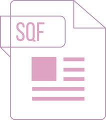 SQF icon inside transparent outline and sharp corners