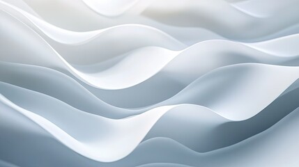 Obraz premium Abstract white wave patterns forming a fluid, dynamic background perfect for minimalist designs.