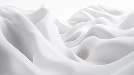 Obraz premium Abstract white wave patterns forming a fluid, dynamic background perfect for minimalist designs.