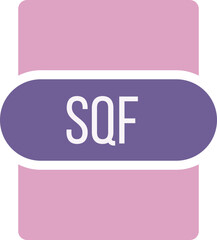SQF File extension icon rounded and color fill