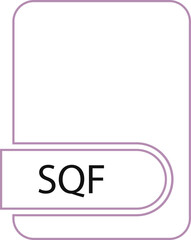 SQF File format icon black outline and light color