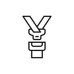 Seatbelt outline icons, minimalist vector illustration ,simple transparent graphic element .Isolated on white background
